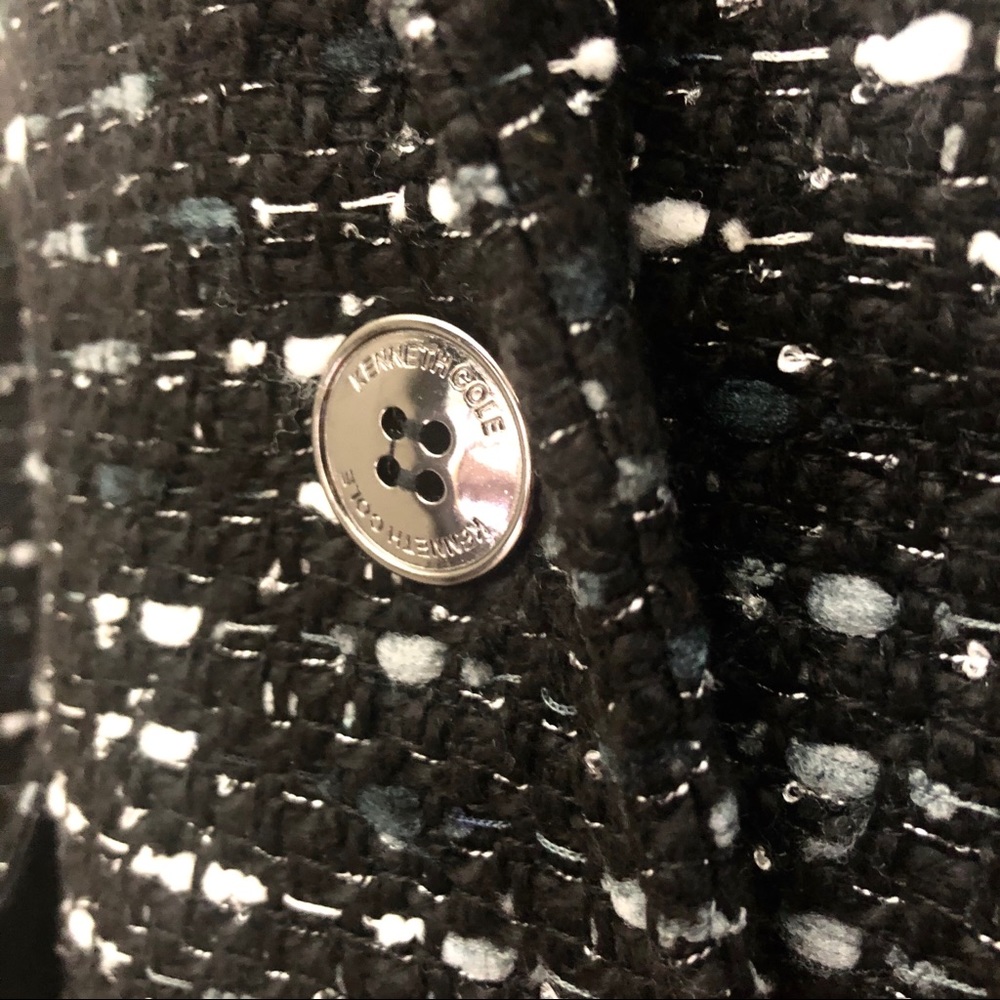 KENNETH COLE Coat Wool Ribbon Tweed Button - Picture 4 of 14
